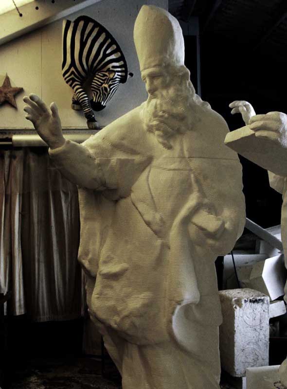 Agrandissement de sculpture par usinage de polystyrène